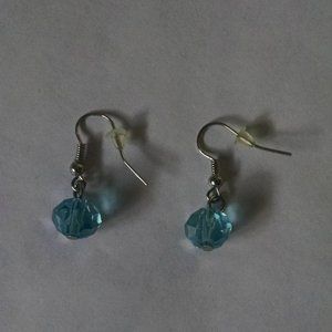 Silver and Blue Drop Earrings